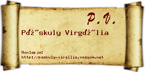 Páskuly Virgília névjegykártya